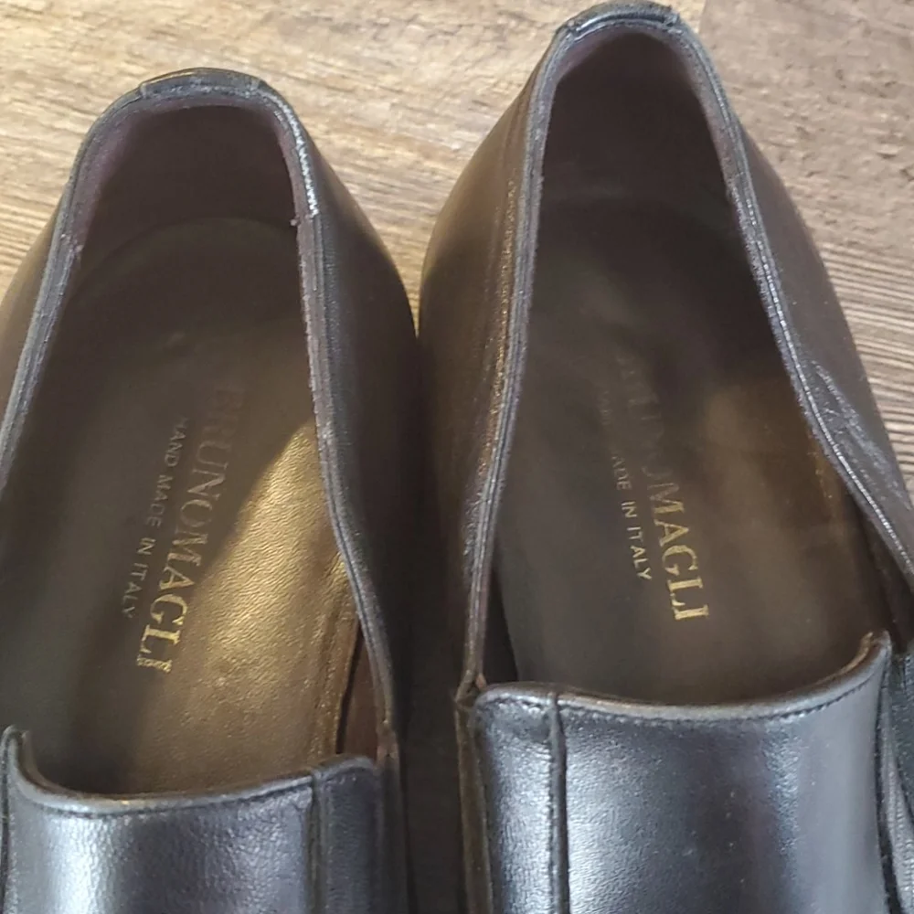 Bruno Magli Raging leather black  men casual shoes size 9.5 M